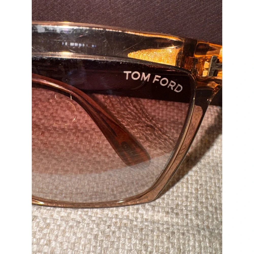 Tom Ford‎ FT0763 57G Maxim Square Sunglasses Champagne Brown Gradient Womens